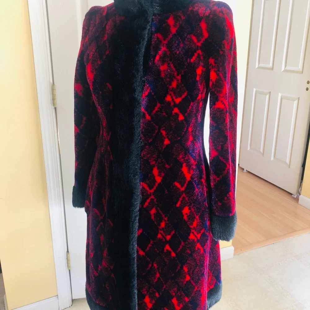 1970s GIVENCHY for Bergdorf Goodman 70s faux fur Maxi coat M - Picture 4 of 13